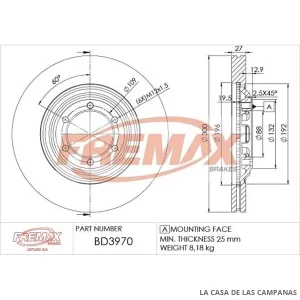 BD3970 DISCO DE FRENO DELANTERO