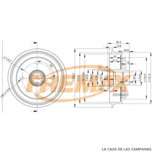 BD4006 CAMPANA DE FRENO TRASERO
