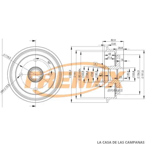 BD4006 CAMPANA DE FRENO TRASERO