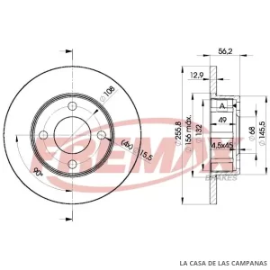 BD4012 DISCO DE FRENO DELANTERO