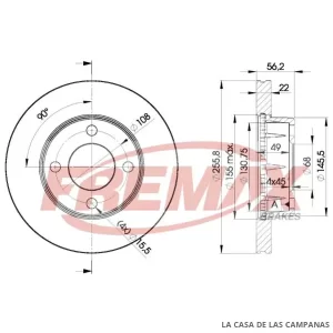 BD4013 DISCO DE FRENO DELANTERO
