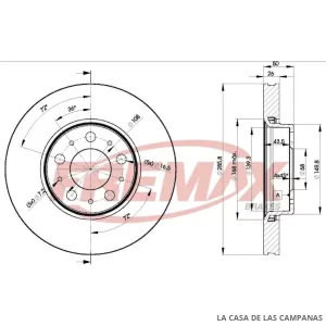 BD4046 DISCO DE FRENO DELANTERO