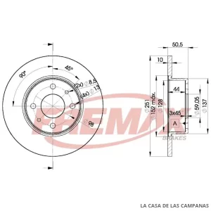 BD4070 DISCO DE FRENO TRASERO