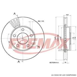BD4093 DISCO DE FRENO DELANTERO