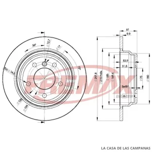 BD4129 DISCO DE FRENO TRASERO