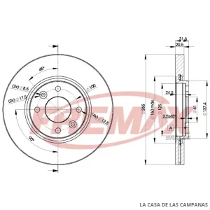 BD4193 DISCO DE FRENO DELANTERO