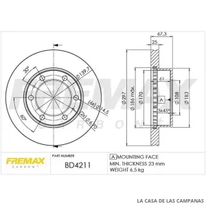 BD4211 DISCO DE FRENO DELANTERO