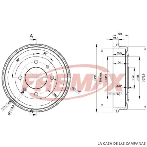 BD4217 CAMPANA DE FRENO TRASERO