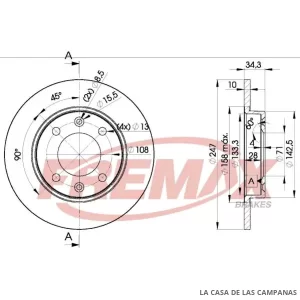 BD4246 DISCO DE FRENO TRASERO