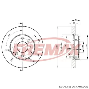 BD4287 DISCO DE FRENO DELANTERO