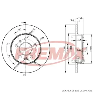BD4296 DISCO DE FRENO TRASERO