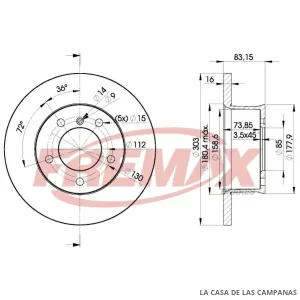 BD4300 DISCO DE FRENO DELANTERO