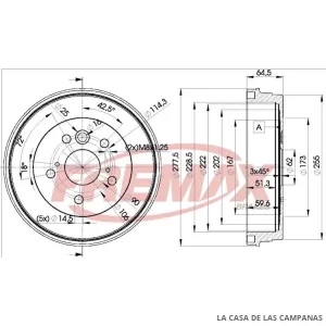 BD4443 CAMPANA DE FRENO TRASERO