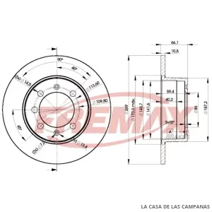 BD4575 DISCO DE FRENO TRASERO