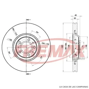 BD4608 DISCO DE FRENO DELANTERO