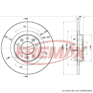 BD4609 DISCO DE FRENO TRASERO