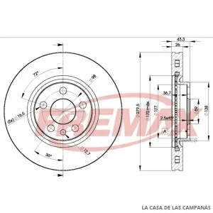 BD4620 DISCO DE FRENO DELANTERO