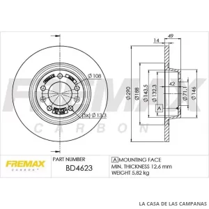BD4623 DISCO DE FRENO TRASERO