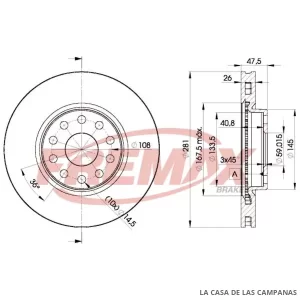 BD4639 DISCO DE FRENO DELANTERO
