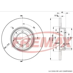 BD4642 DISCO DE FRENO DELANTERO
