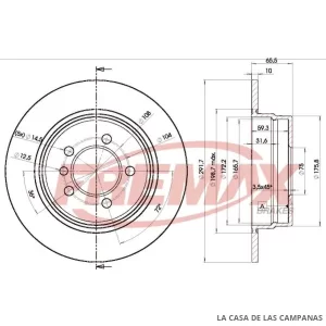 BD4647 DISCO DE FRENO TRASERO