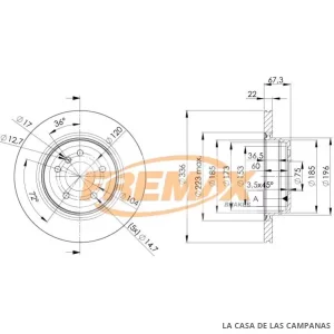 BD4655 DISCO DE FRENO TRASERO