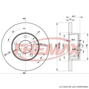 BD4680 DISCO DE FRENO DELANTERO