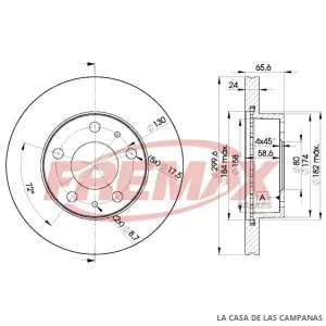 BD4682 DISCO DE FRENO DELANTERO