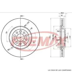 BD4684 DISCO DE FRENO DELANTERO