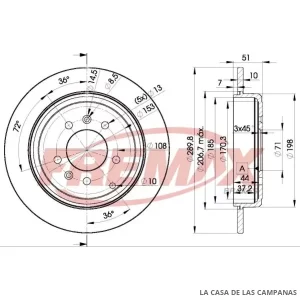 BD4686 DISCO DE FRENO TRASERO