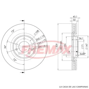 BD4687 DISCO DE FRENO DELANTERO