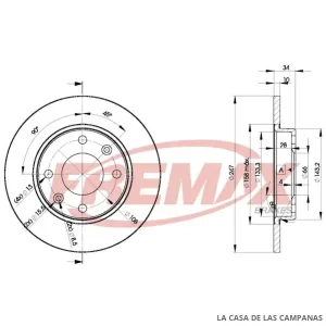 BD4689 DISCO DE FRENO DELANTERO