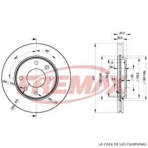 BD4694 DISCO DE FRENO DELANTERO
