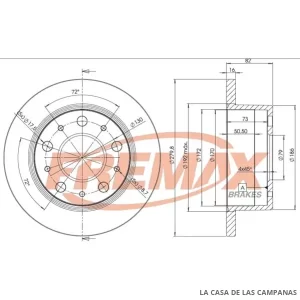 BD4696 DISCO DE FRENO TRASERO