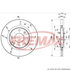 BD4697 DISCO DE FRENO DELANTERO