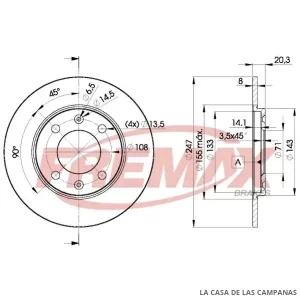 BD4699 DISCO DE FRENO TRASERO