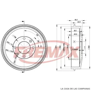 BD4724 CAMPANA DE FRENO TRASERO