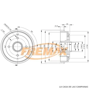 BD4725 CAMPANA DE FRENO TRASERO