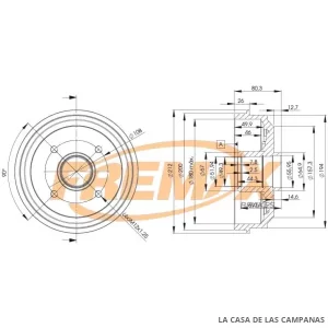 BD4735 CAMPANA DE FRENO TRASERO
