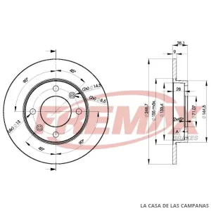 BD4746 DISCO DE FRENO TRASERO