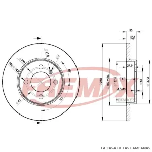 BD4747 DISCO DE FRENO DELANTERO