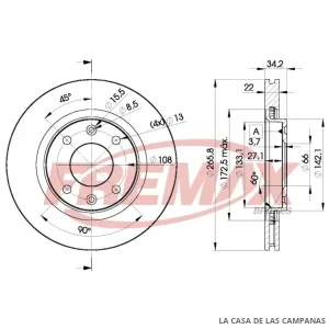 BD4750 DISCO DE FRENO DELANTERO