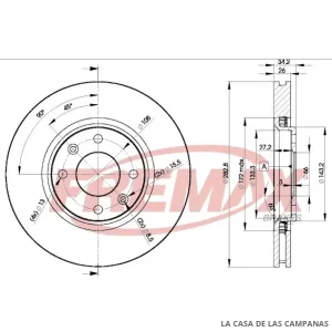 BD4752 DISCO DE FRENO DELANTERO