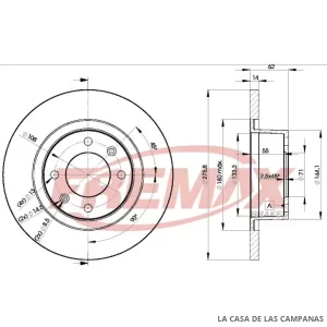 BD4754 DISCO DE FRENO TRASERO