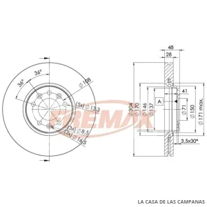 BD4755 DISCO DE FRENO DELANTERO