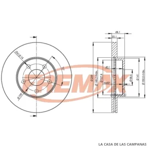 BD4762 DISCO DE FRENO DELANTERO