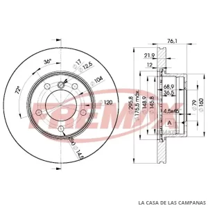 BD4839 DISCO DE FRENO DELANTERO