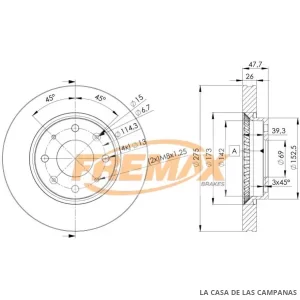 BD5002 DISCO DE FRENO DELANTERO