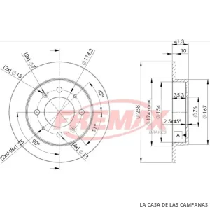BD5020 DISCO DE FRENO TRASERO