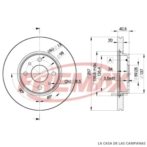 BD5056 DISCO DE FRENO DELANTERO